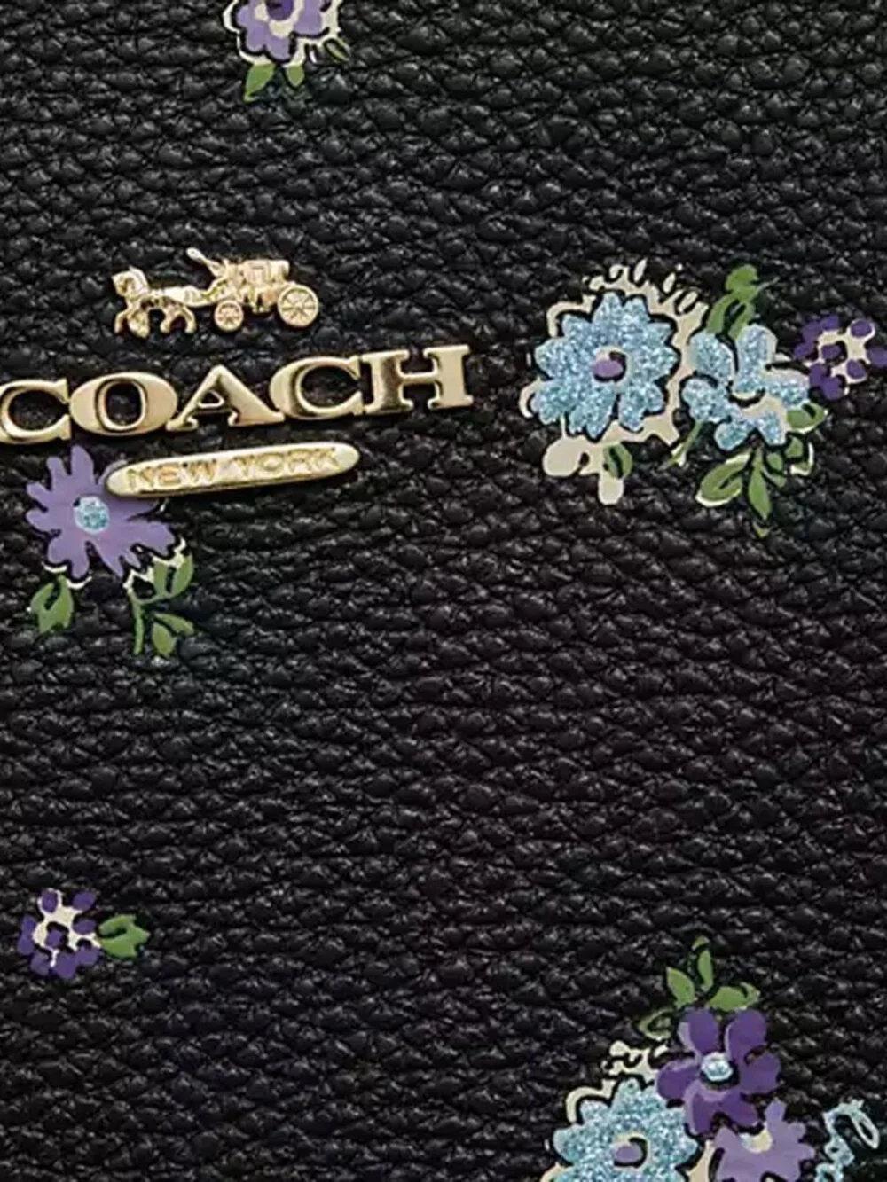 Coach Charlie Carryall Floral Print Bag Large Shoulder Handbag Black Purse NEW